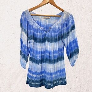 bundle 3 or more Nomadic Traders Blue Pleated Blouse
